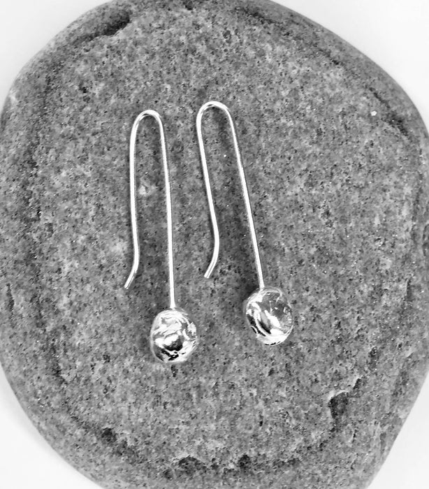 Silver 'Ball' Drop Earrings