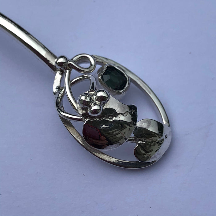 Silver leaf design spoon