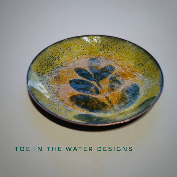 Leaf Enamelled Trinket Bowl