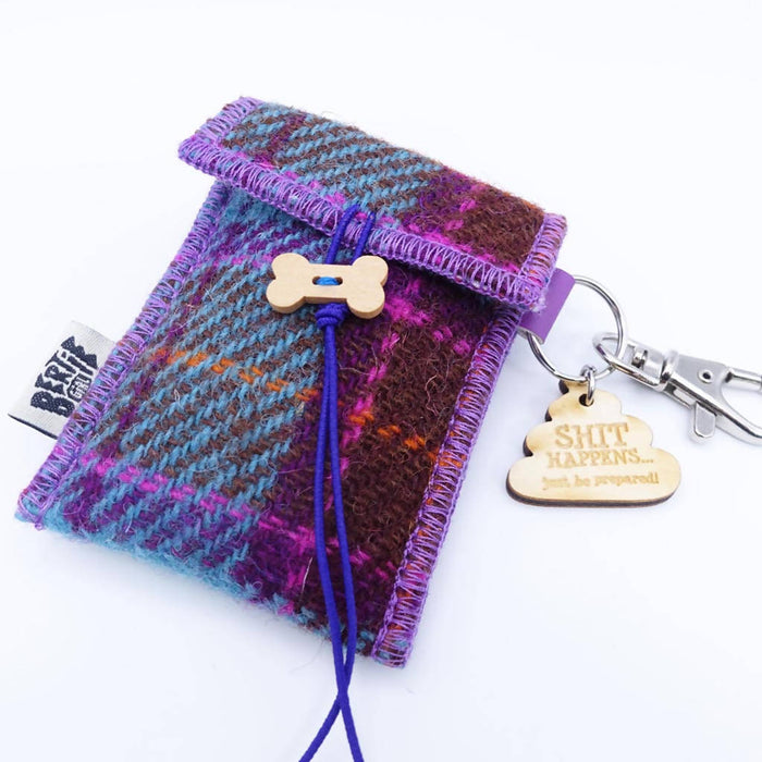 Shit happens... just be prepared - Harris tweed doggie bag dispenser