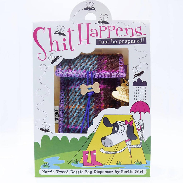 Shit happens... just be prepared - Harris tweed doggie bag dispenser