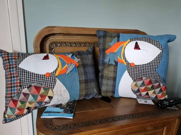 Scottish Puffin Cushion