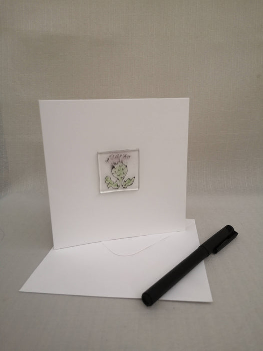 Blank thistle design card