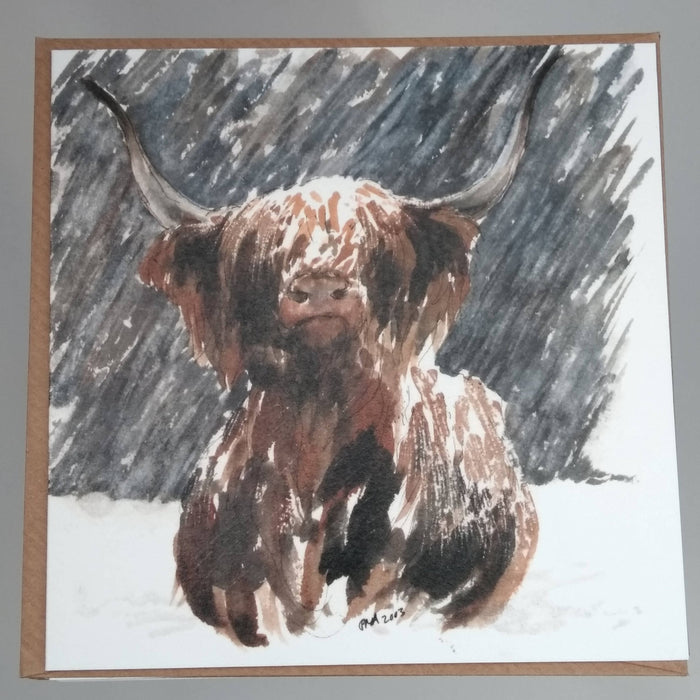 Set of 6 assorted Highland Cattle Greeting Cards