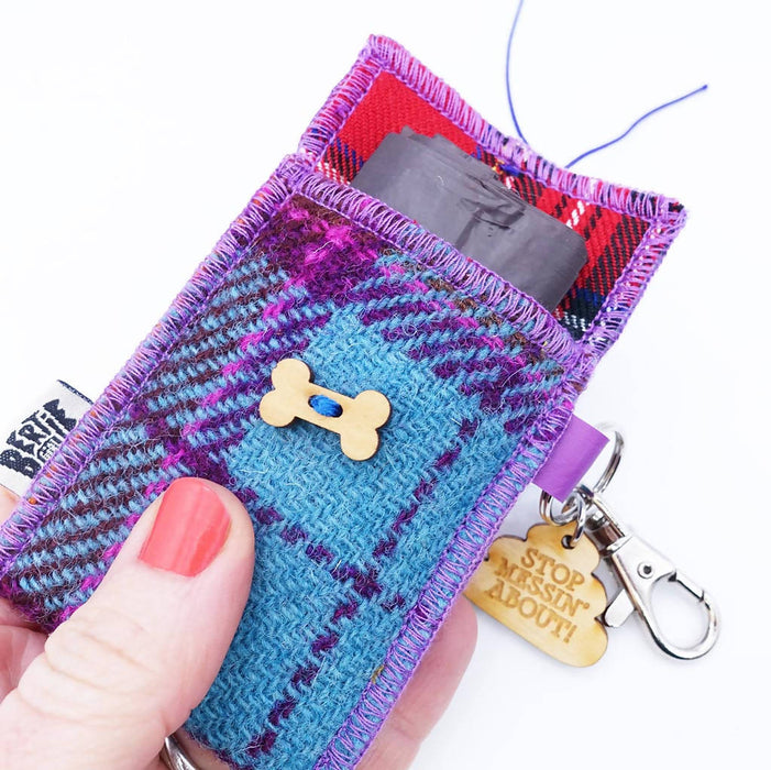 Stop Messin' about - Harris tweed doggie bag dispenser