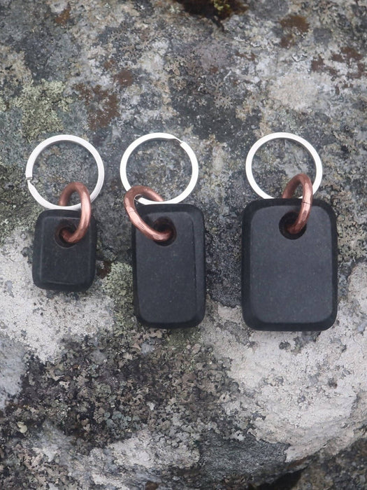 Basaltic Hebridean Stone Keyring - Medium