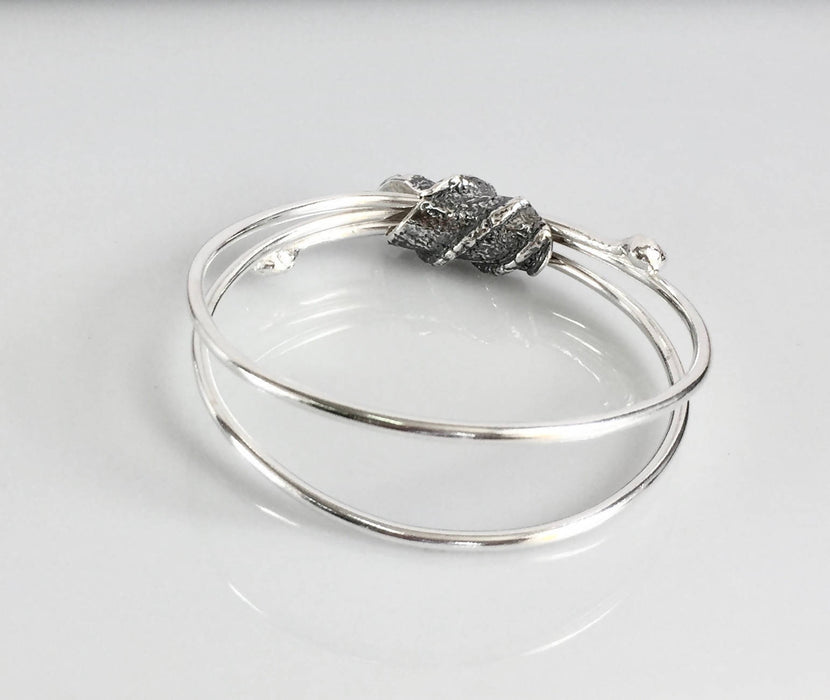 Silver 'Notch' Bangle