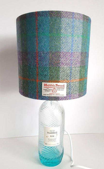 Harris Tweed Lampshade - Green Turquoise and Purple Check