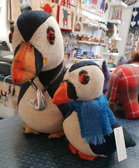 Harris Tweed Puffin Doorstop