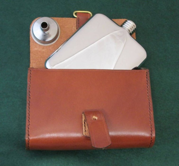 Hip Flask with Leather Pouch