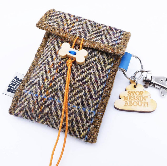 Stop Messin' about - Harris tweed doggie bag dispenser